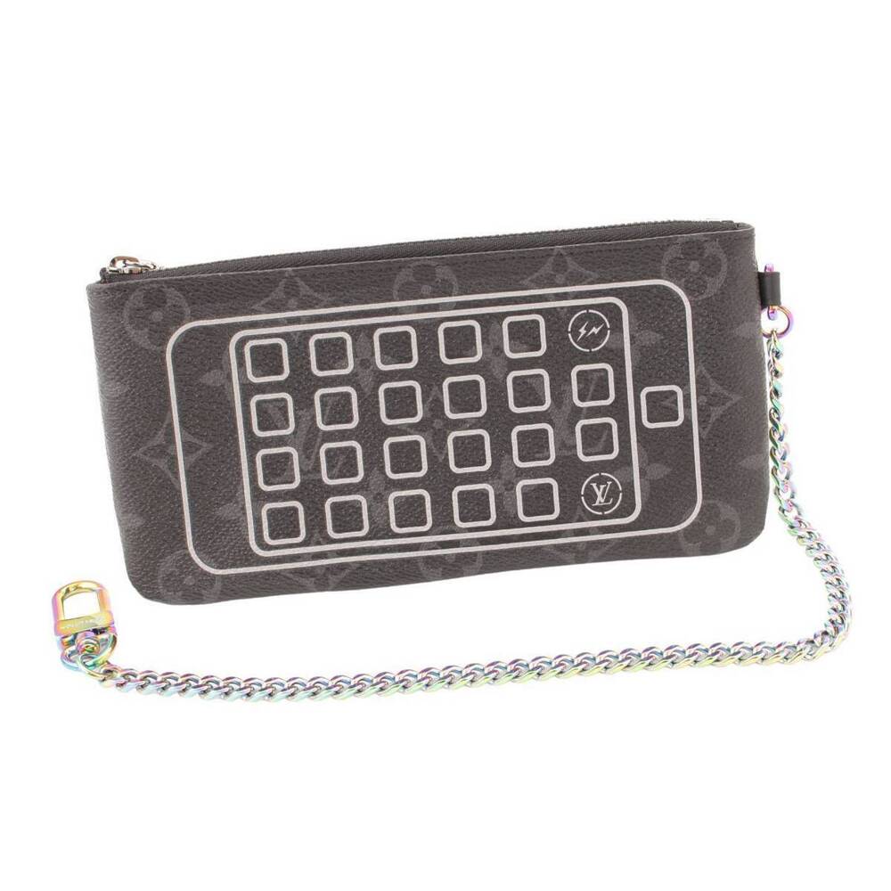 Louis Vuitton Monogram Eclipse Black Smartphone Case Pouch Fraent Black
